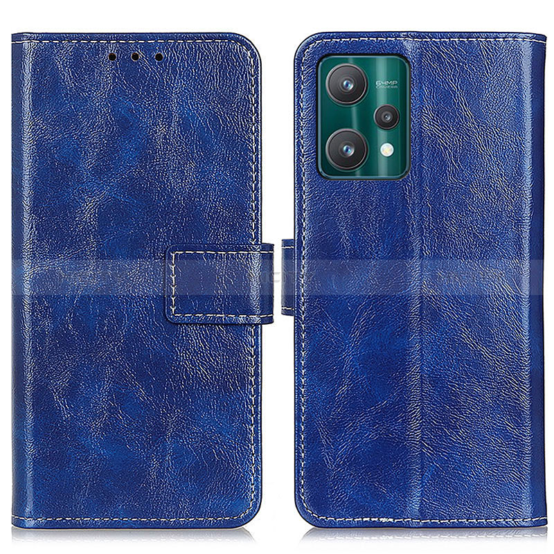 Coque Portefeuille Livre Cuir Etui Clapet K04Z pour Realme Q5 5G Bleu Plus