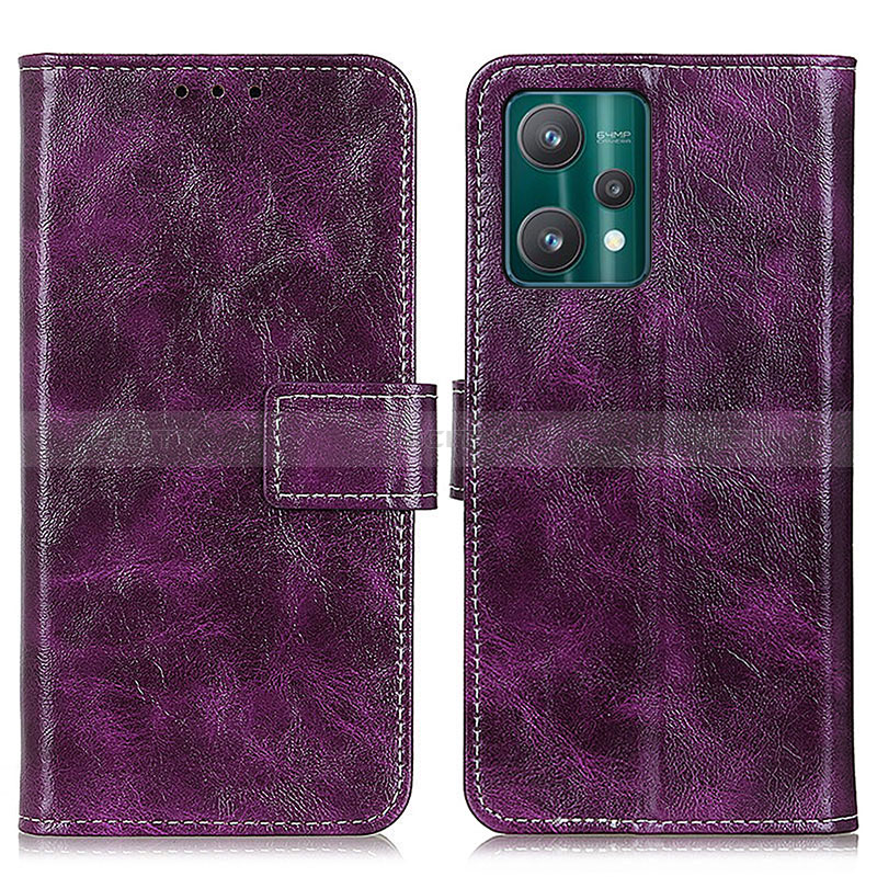 Coque Portefeuille Livre Cuir Etui Clapet K04Z pour Realme Q5 5G Violet Plus