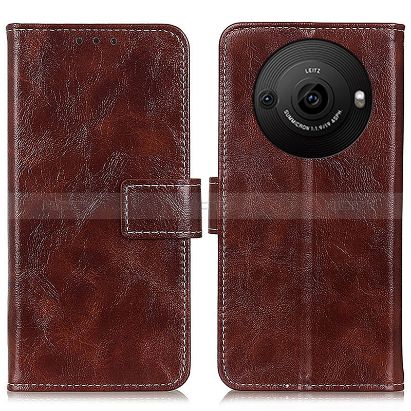 Coque Portefeuille Livre Cuir Etui Clapet K04Z pour Sharp Aquos R8s Pro Marron Plus