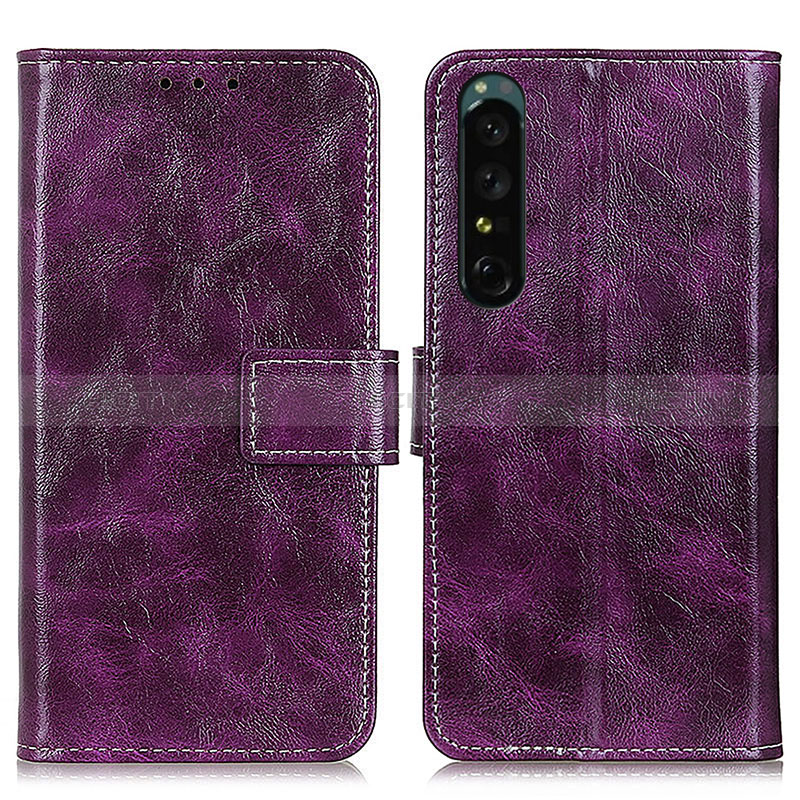 Coque Portefeuille Livre Cuir Etui Clapet K04Z pour Sony Xperia 1 IV SO-51C Violet Plus