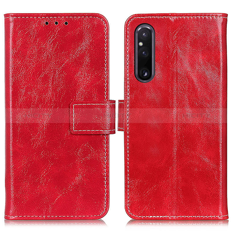 Coque Portefeuille Livre Cuir Etui Clapet K04Z pour Sony Xperia 1 V Rouge Plus