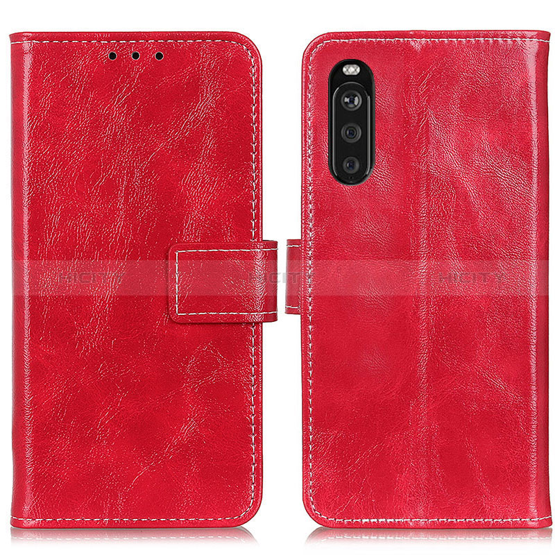 Coque Portefeuille Livre Cuir Etui Clapet K04Z pour Sony Xperia 10 III Lite Rouge Plus