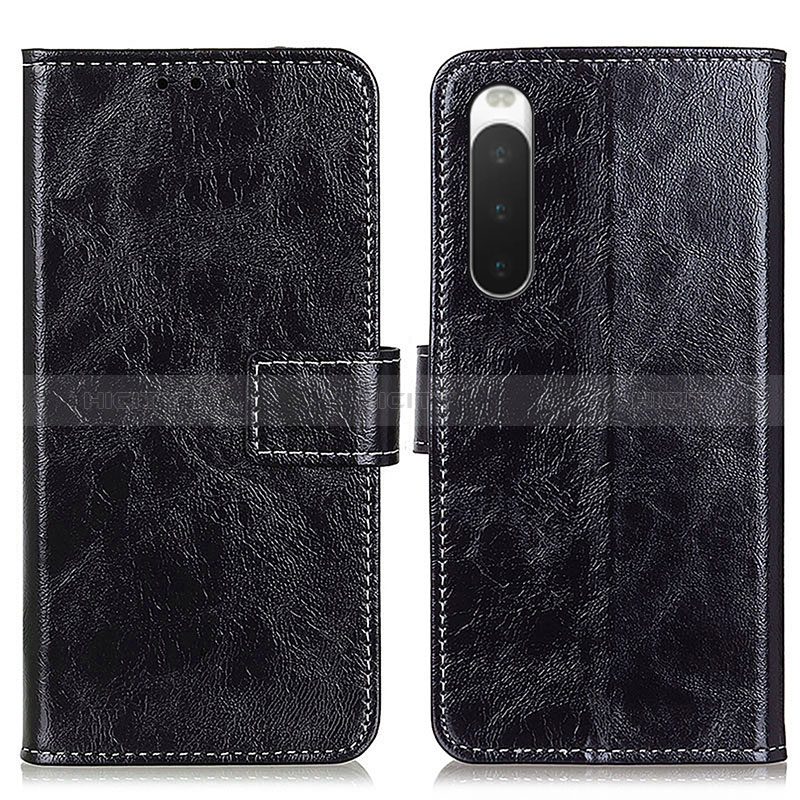 Coque Portefeuille Livre Cuir Etui Clapet K04Z pour Sony Xperia 10 IV Noir Plus