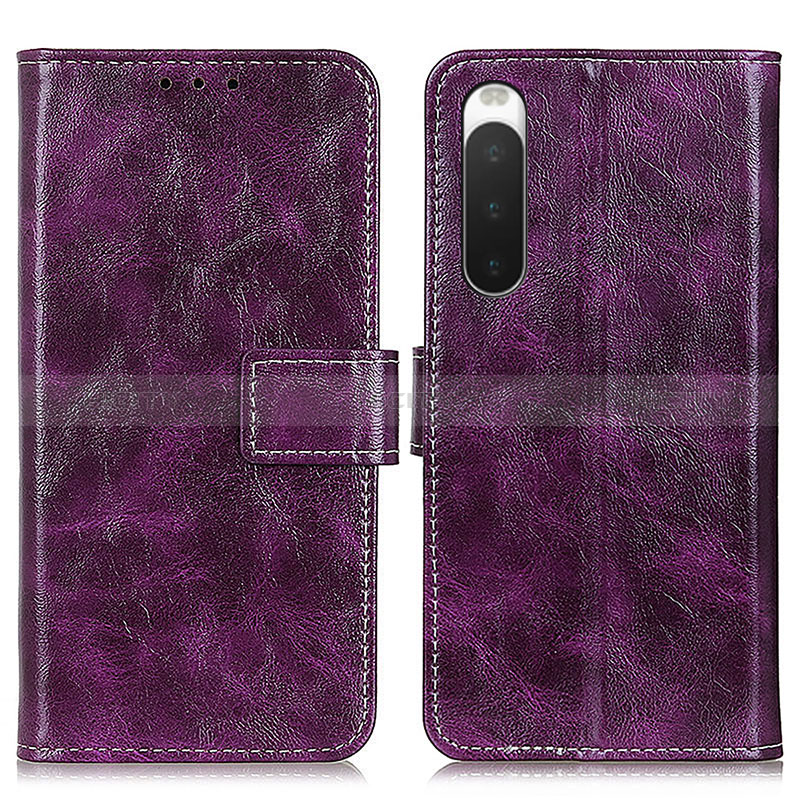 Coque Portefeuille Livre Cuir Etui Clapet K04Z pour Sony Xperia 10 V Violet Plus