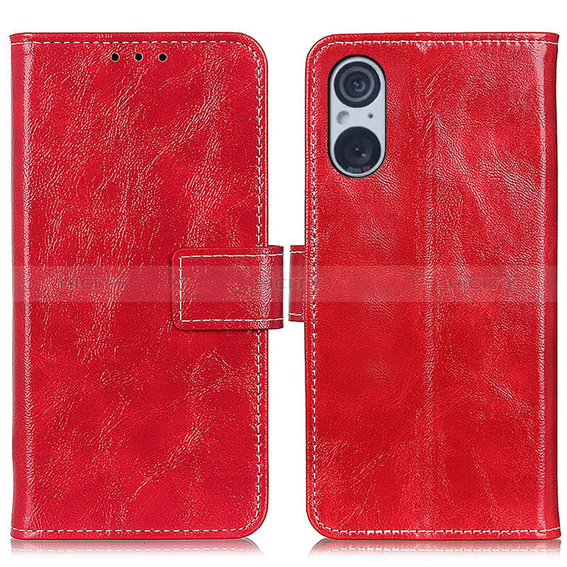 Coque Portefeuille Livre Cuir Etui Clapet K04Z pour Sony Xperia 5 V Rouge Plus