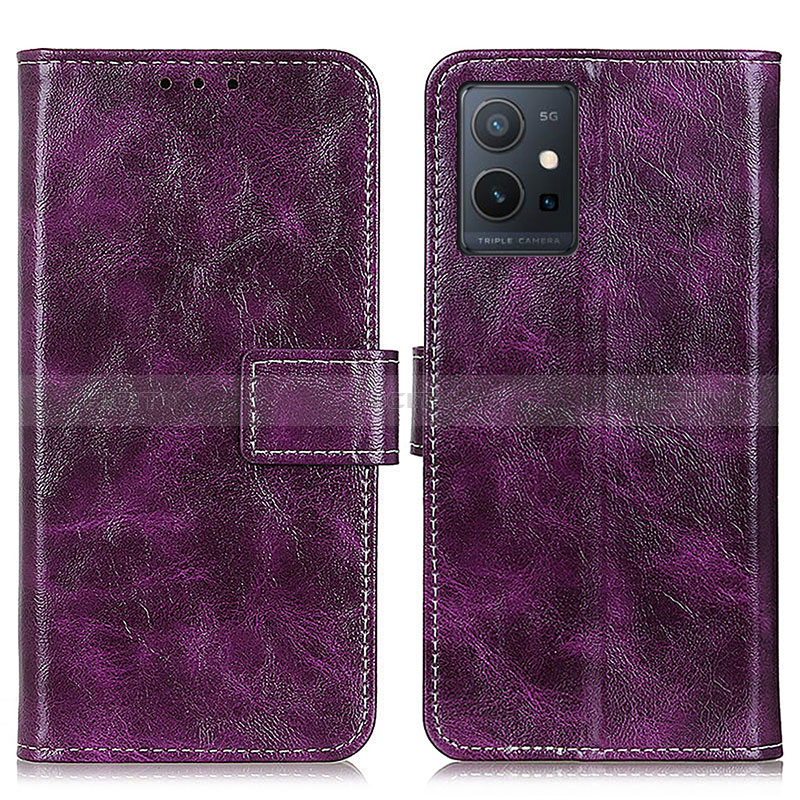 Coque Portefeuille Livre Cuir Etui Clapet K04Z pour Vivo Y33e 5G Violet Plus