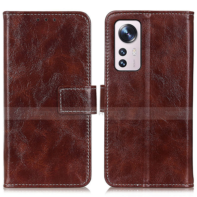 Coque Portefeuille Livre Cuir Etui Clapet K04Z pour Xiaomi Mi 12 5G Marron Plus