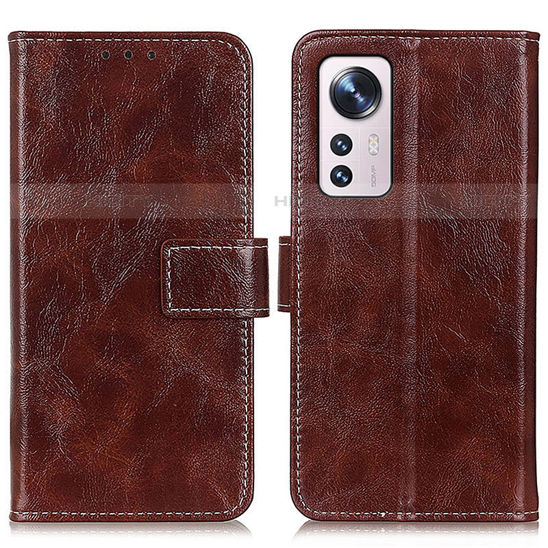 Coque Portefeuille Livre Cuir Etui Clapet K04Z pour Xiaomi Mi 12 Pro 5G Marron Plus