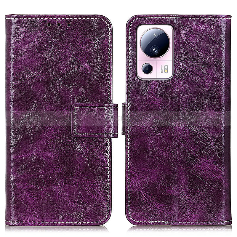 Coque Portefeuille Livre Cuir Etui Clapet K04Z pour Xiaomi Mi 13 Lite 5G Violet Plus