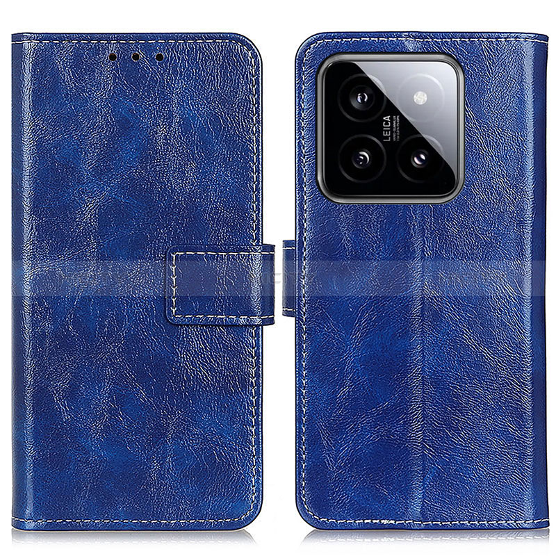 Coque Portefeuille Livre Cuir Etui Clapet K04Z pour Xiaomi Mi 14 5G Bleu Plus