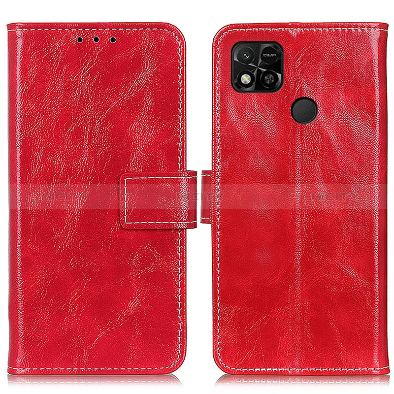 Coque Portefeuille Livre Cuir Etui Clapet K04Z pour Xiaomi POCO C3 Rouge Plus