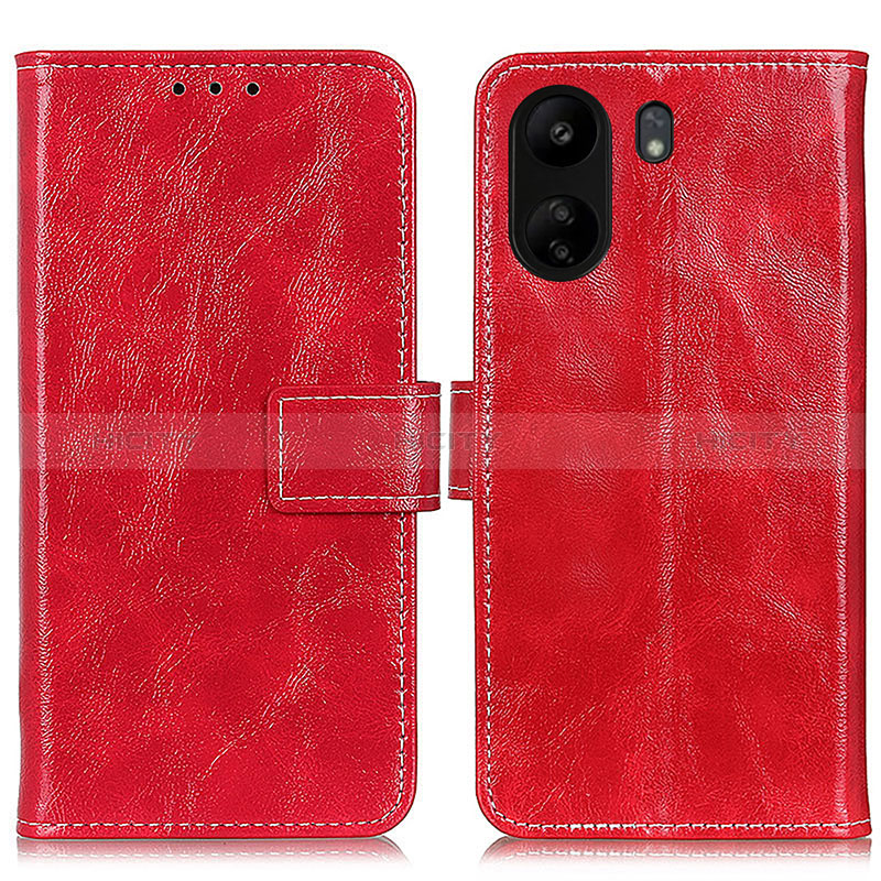 Coque Portefeuille Livre Cuir Etui Clapet K04Z pour Xiaomi Poco C65 Rouge Plus