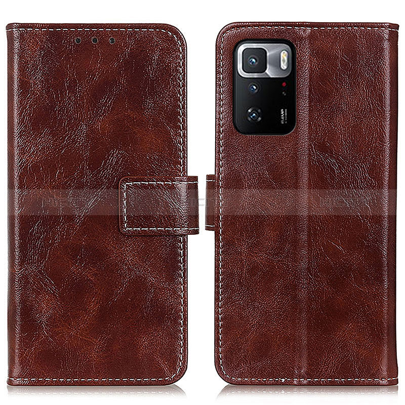 Coque Portefeuille Livre Cuir Etui Clapet K04Z pour Xiaomi Poco X3 GT 5G Marron Plus