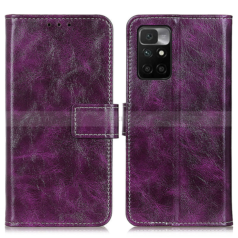 Coque Portefeuille Livre Cuir Etui Clapet K04Z pour Xiaomi Redmi 10 4G Violet Plus