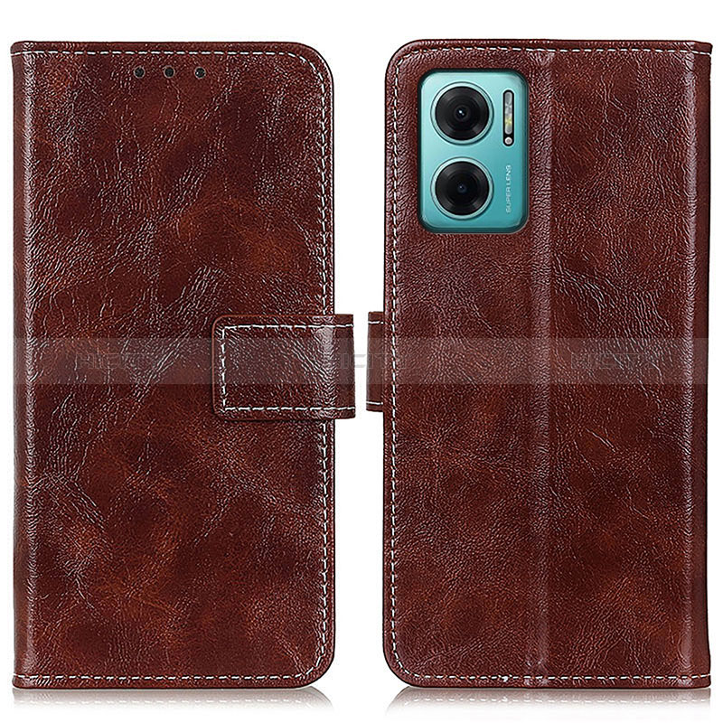 Coque Portefeuille Livre Cuir Etui Clapet K04Z pour Xiaomi Redmi 10 5G Marron Plus