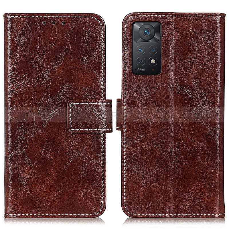 Coque Portefeuille Livre Cuir Etui Clapet K04Z pour Xiaomi Redmi Note 11 Pro 4G Marron Plus