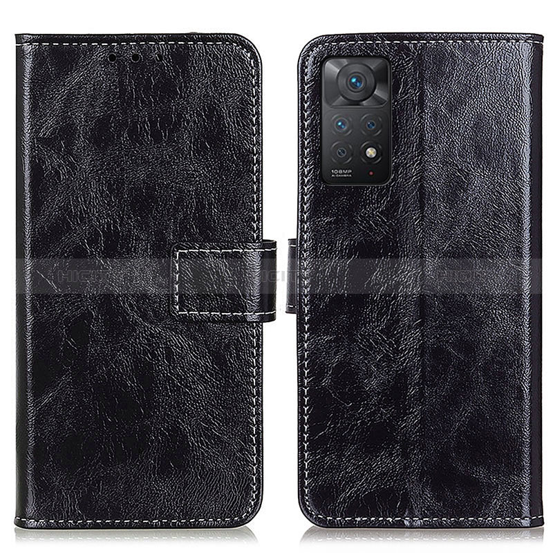 Coque Portefeuille Livre Cuir Etui Clapet K04Z pour Xiaomi Redmi Note 11 Pro 4G Noir Plus