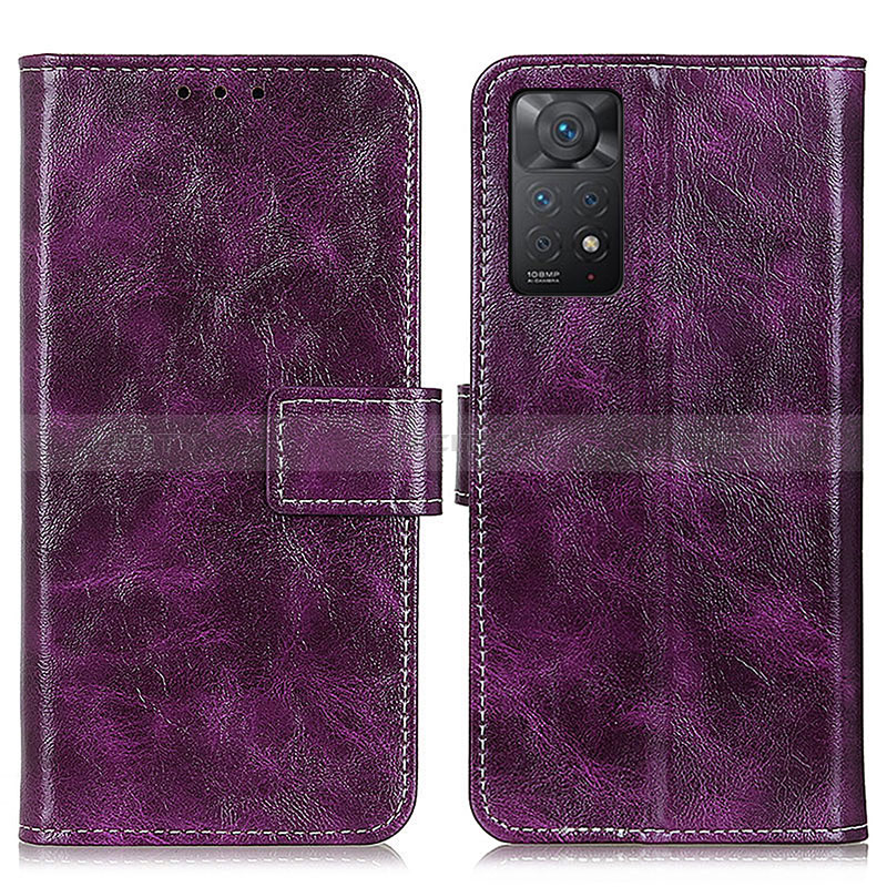 Coque Portefeuille Livre Cuir Etui Clapet K04Z pour Xiaomi Redmi Note 11 Pro 4G Violet Plus