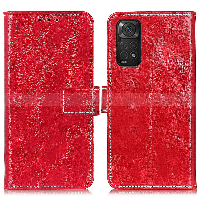 Coque Portefeuille Livre Cuir Etui Clapet K04Z pour Xiaomi Redmi Note 11S 4G Rouge Plus