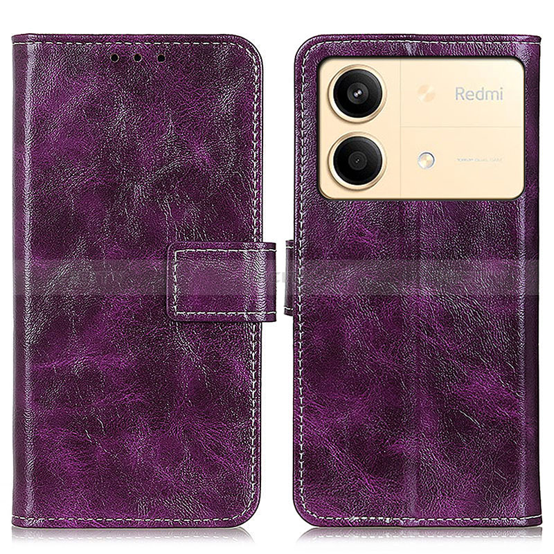 Coque Portefeuille Livre Cuir Etui Clapet K04Z pour Xiaomi Redmi Note 13R Pro 5G Violet Plus