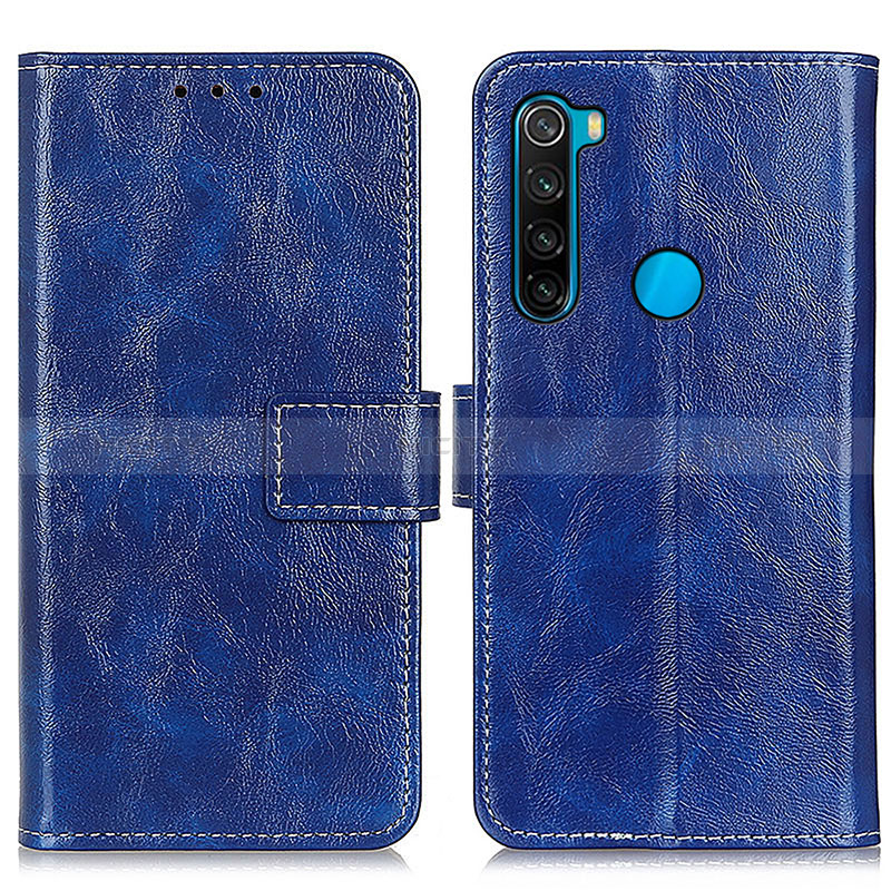 Coque Portefeuille Livre Cuir Etui Clapet K04Z pour Xiaomi Redmi Note 8 (2021) Bleu Plus