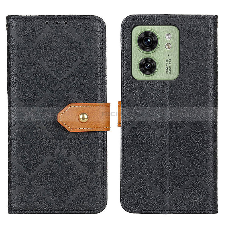 Coque Portefeuille Livre Cuir Etui Clapet K05Z pour Motorola Moto Edge (2023) 5G Noir Plus