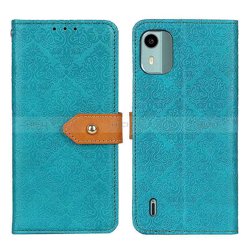 Coque Portefeuille Livre Cuir Etui Clapet K05Z pour Nokia C12 Plus Vert Plus