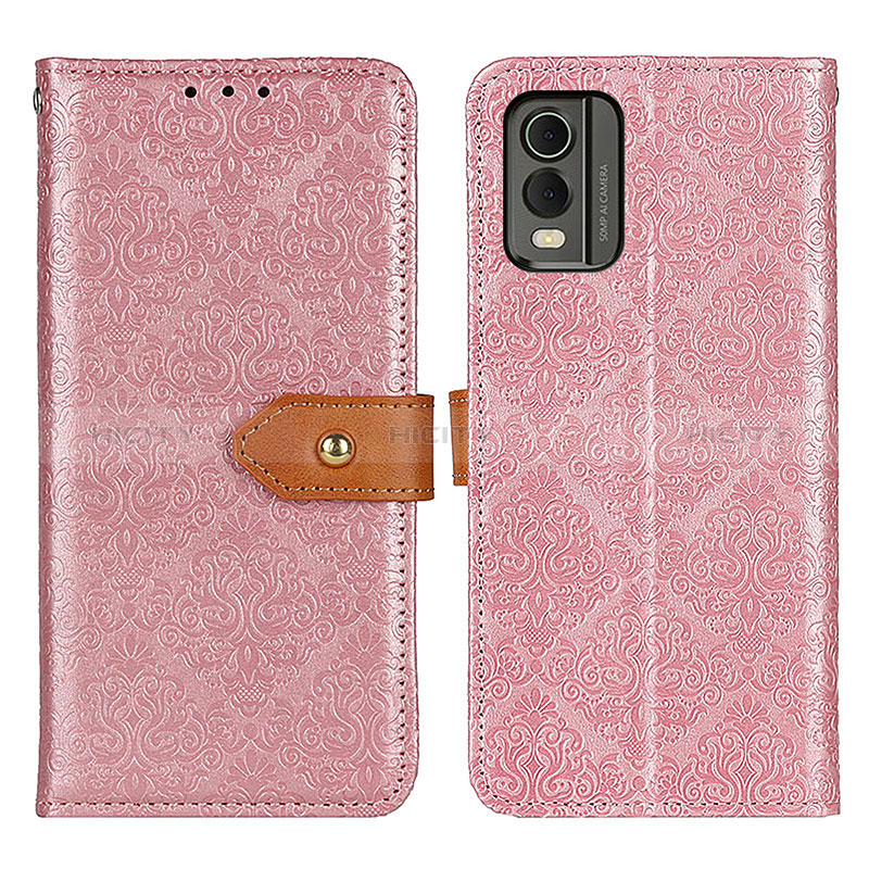 Coque Portefeuille Livre Cuir Etui Clapet K05Z pour Nokia C210 Rose Plus