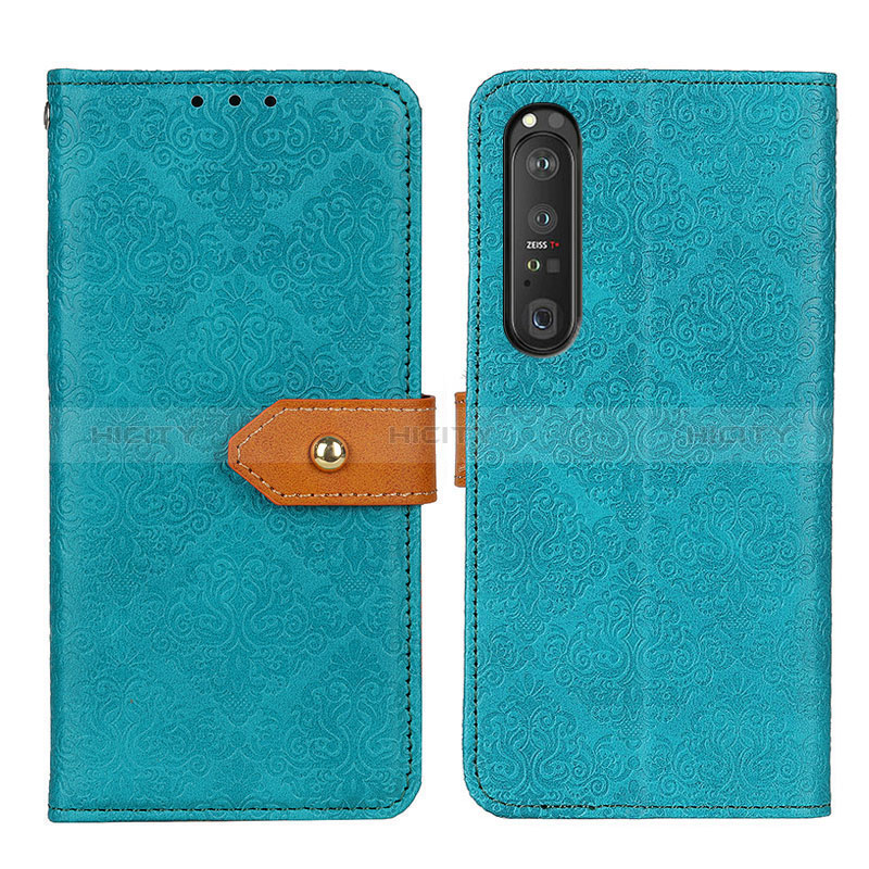 Coque Portefeuille Livre Cuir Etui Clapet K05Z pour Sony Xperia 1 III Vert Plus