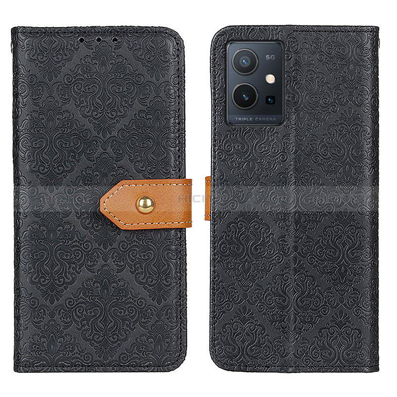 Coque Portefeuille Livre Cuir Etui Clapet K05Z pour Vivo Y30 5G Noir Plus