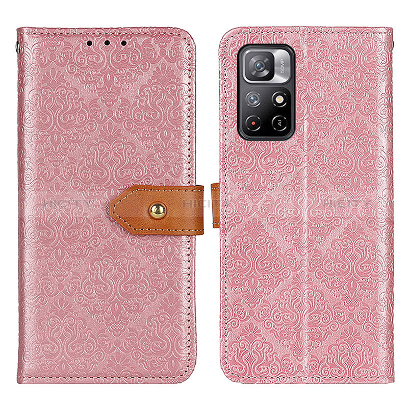 Coque Portefeuille Livre Cuir Etui Clapet K05Z pour Xiaomi Redmi Note 11 5G Rose Plus