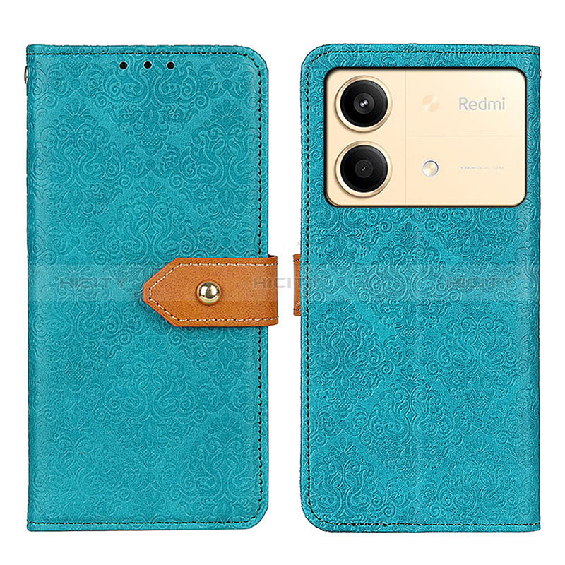 Coque Portefeuille Livre Cuir Etui Clapet K05Z pour Xiaomi Redmi Note 13R Pro 5G Vert Plus