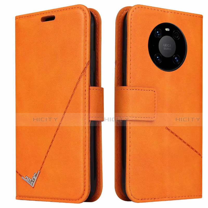 Coque Portefeuille Livre Cuir Etui Clapet K06 pour Huawei Mate 40 Pro Orange Plus