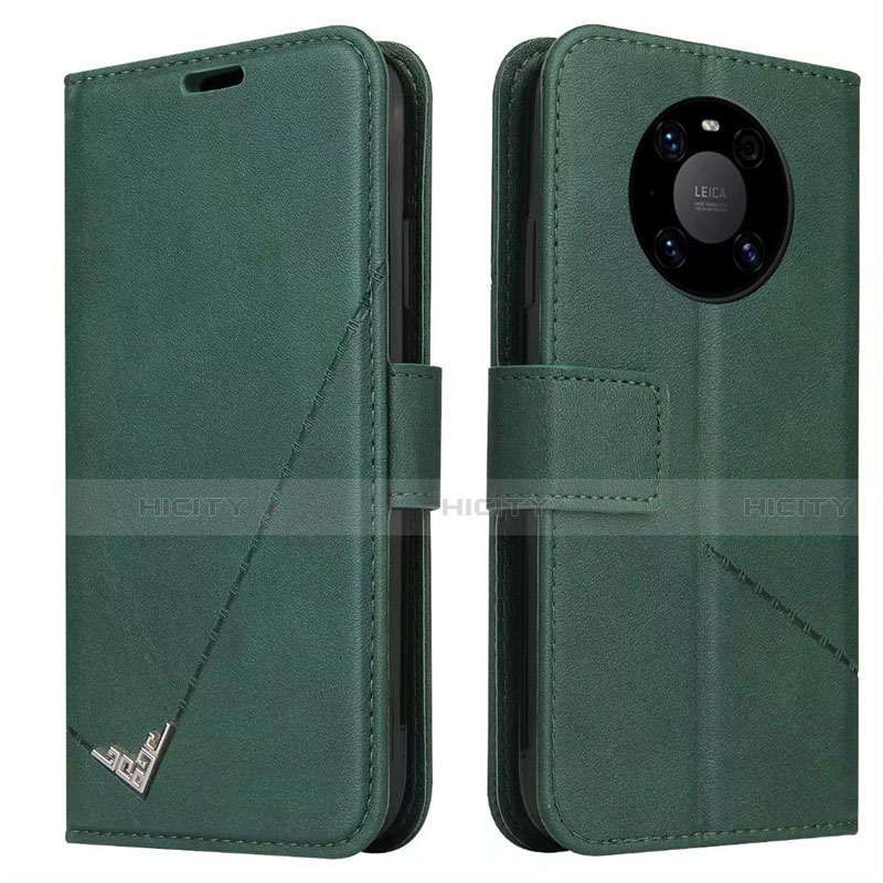 Coque Portefeuille Livre Cuir Etui Clapet K06 pour Huawei Mate 40 Pro Vert Plus