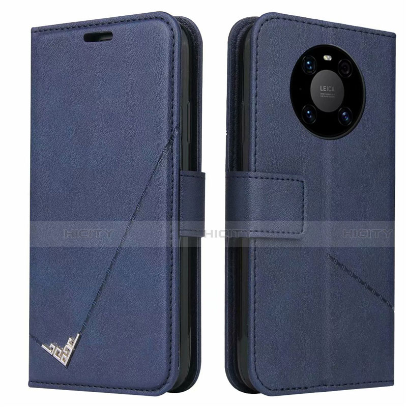 Coque Portefeuille Livre Cuir Etui Clapet K06 pour Huawei Mate 40E Pro 4G Bleu Plus