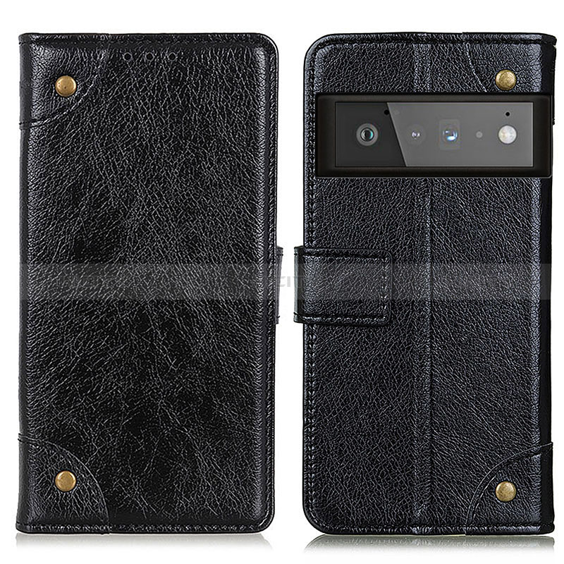 Coque Portefeuille Livre Cuir Etui Clapet K06Z pour Google Pixel 6 Pro 5G Noir Plus