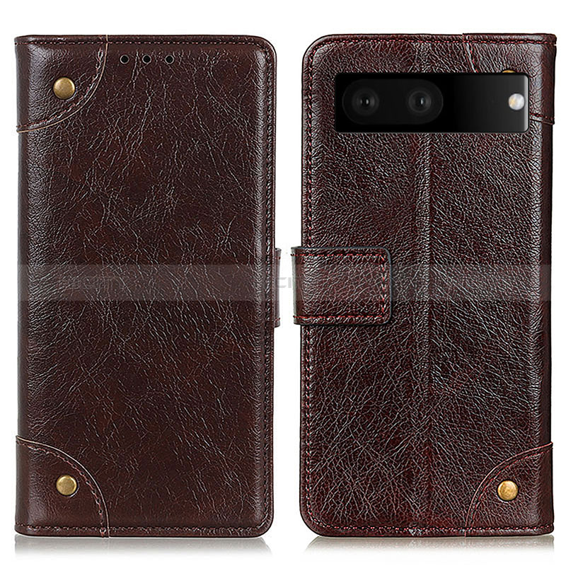 Coque Portefeuille Livre Cuir Etui Clapet K06Z pour Google Pixel 7 5G Marron Plus