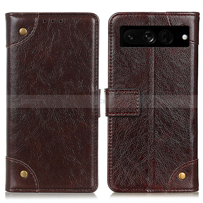 Coque Portefeuille Livre Cuir Etui Clapet K06Z pour Google Pixel 7 Pro 5G Marron Plus