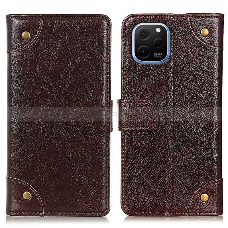 Coque Portefeuille Livre Cuir Etui Clapet K06Z pour Huawei Nova Y61 Marron Plus