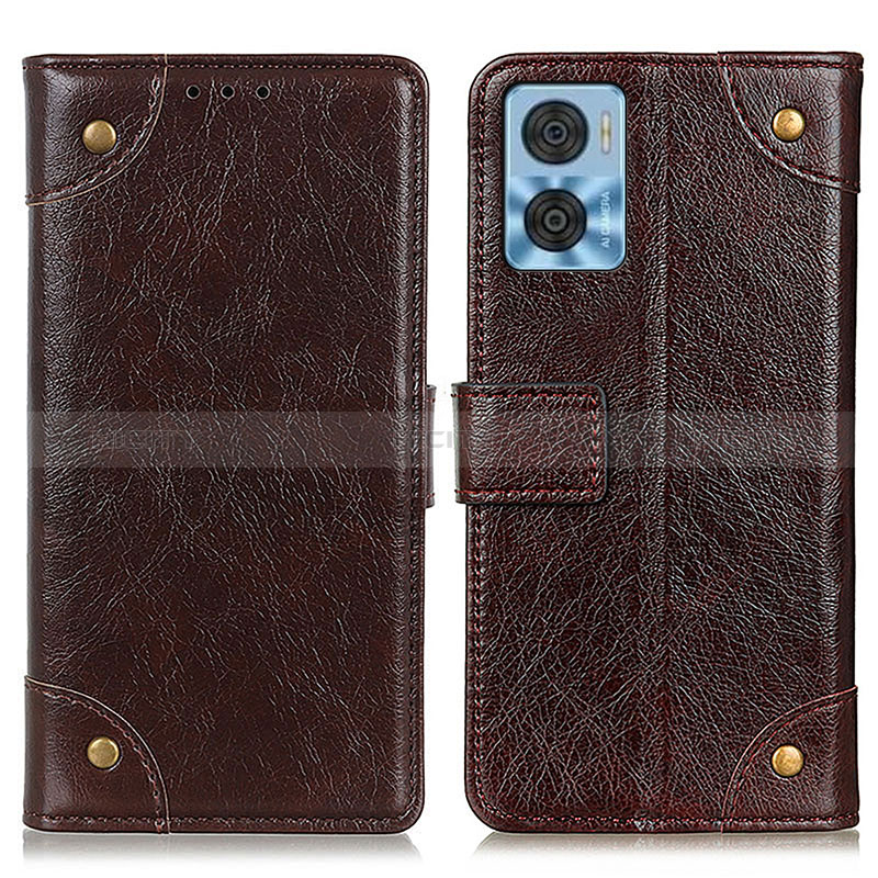 Coque Portefeuille Livre Cuir Etui Clapet K06Z pour Motorola Moto E22 Marron Plus