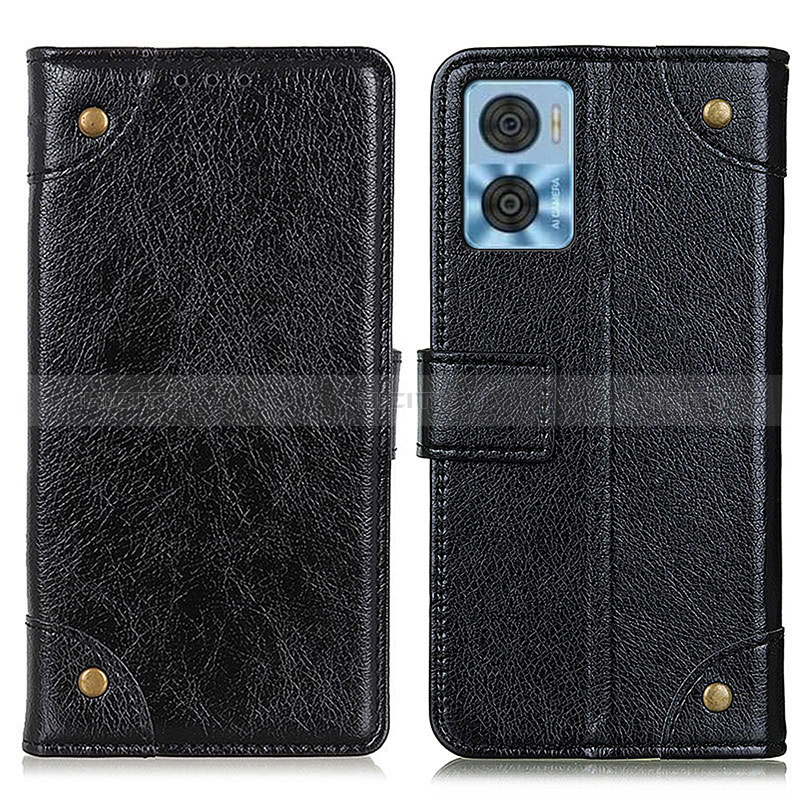 Coque Portefeuille Livre Cuir Etui Clapet K06Z pour Motorola Moto E22 Noir Plus