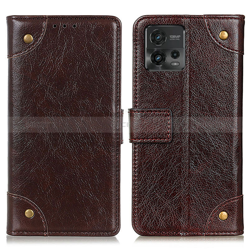 Coque Portefeuille Livre Cuir Etui Clapet K06Z pour Motorola Moto G72 Marron Plus