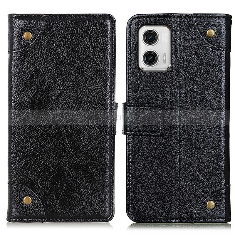 Coque Portefeuille Livre Cuir Etui Clapet K06Z pour Motorola Moto G73 5G Noir Plus