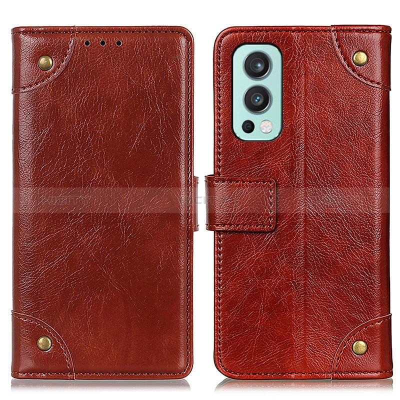 Coque Portefeuille Livre Cuir Etui Clapet K06Z pour OnePlus Nord 2 5G Brun Clair Plus