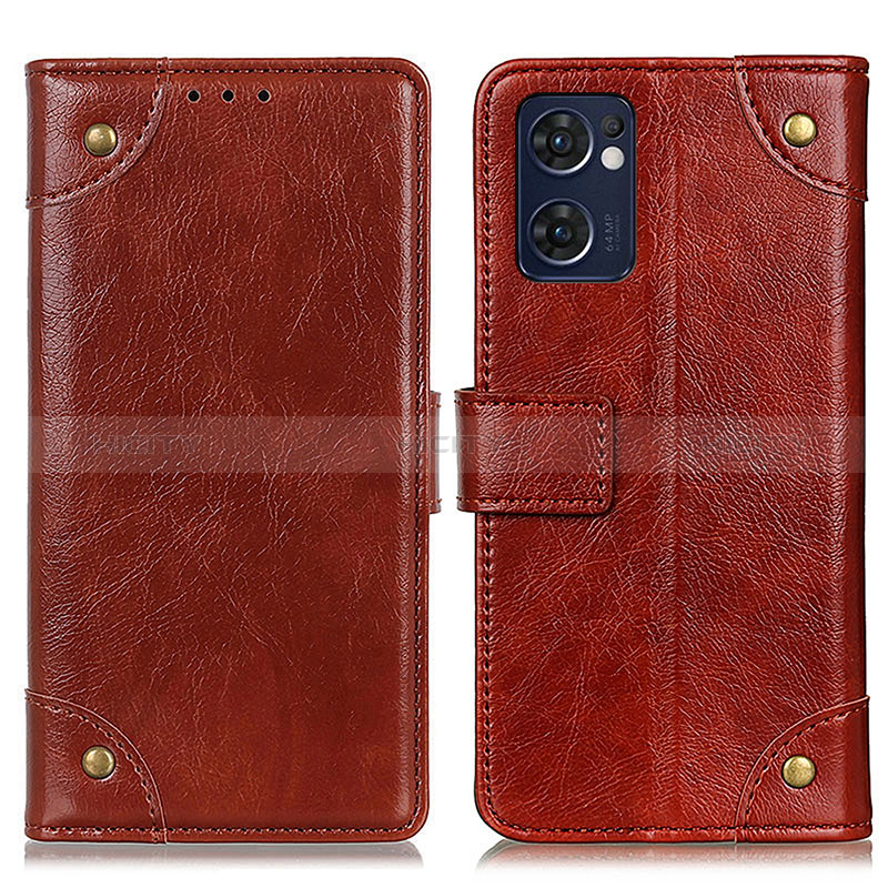 Coque Portefeuille Livre Cuir Etui Clapet K06Z pour OnePlus Nord CE 2 5G Brun Clair Plus