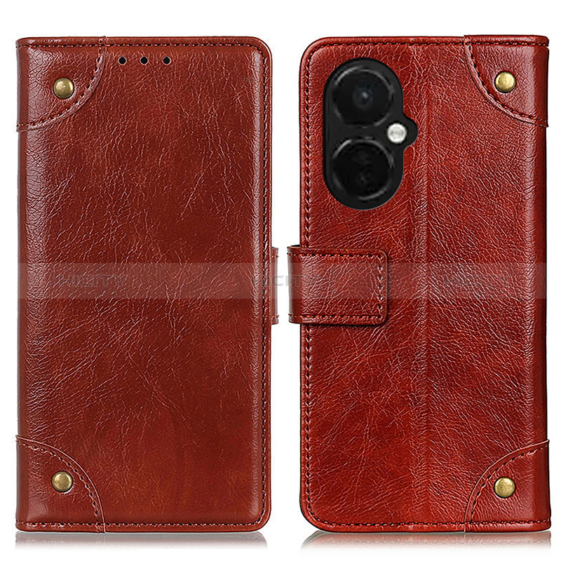 Coque Portefeuille Livre Cuir Etui Clapet K06Z pour OnePlus Nord CE 3 5G Brun Clair Plus