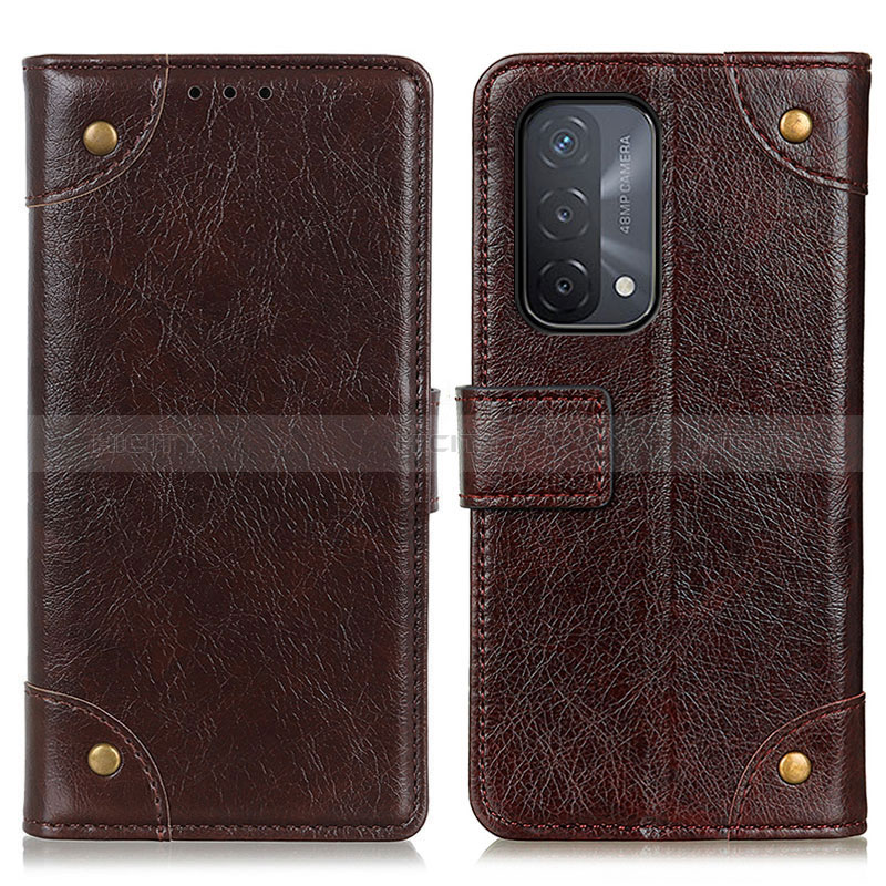 Coque Portefeuille Livre Cuir Etui Clapet K06Z pour Oppo A74 5G Marron Plus