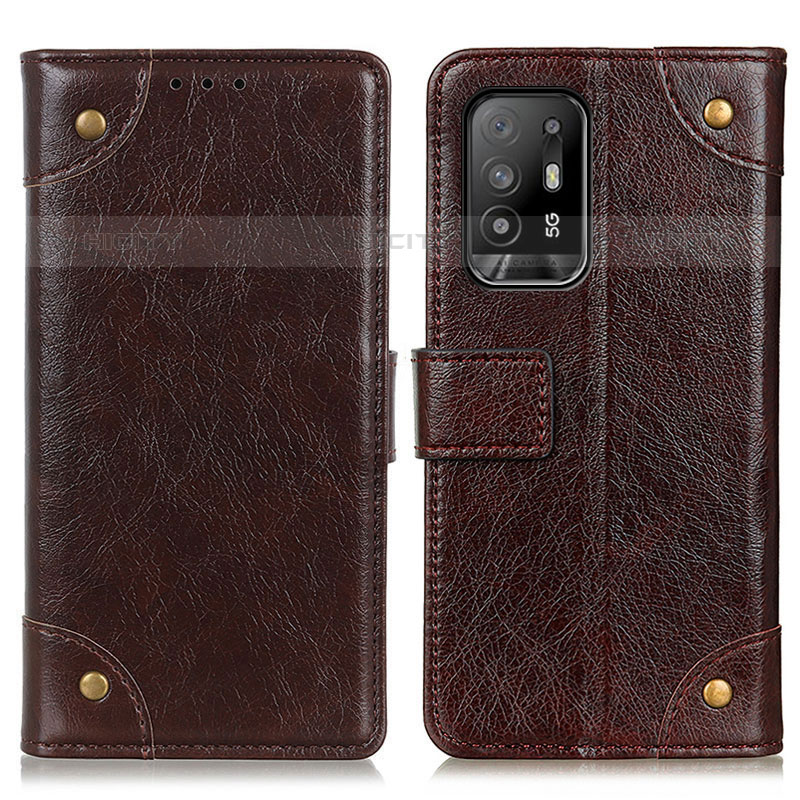 Coque Portefeuille Livre Cuir Etui Clapet K06Z pour Oppo F19 Pro+ Plus 5G Marron Plus