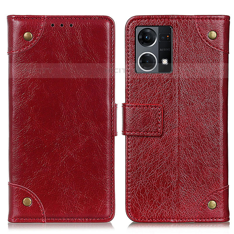 Coque Portefeuille Livre Cuir Etui Clapet K06Z pour Oppo F21 Pro 4G Rouge Plus