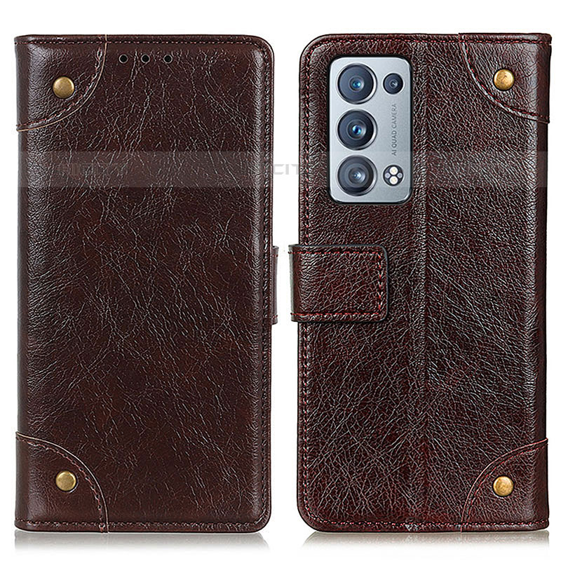 Coque Portefeuille Livre Cuir Etui Clapet K06Z pour Oppo Reno6 Pro+ Plus 5G Marron Plus